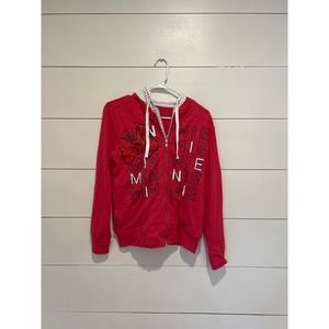 NWT Women's Disney Minnie Mouse Double‎ Zip Hooded Jacket SZ S